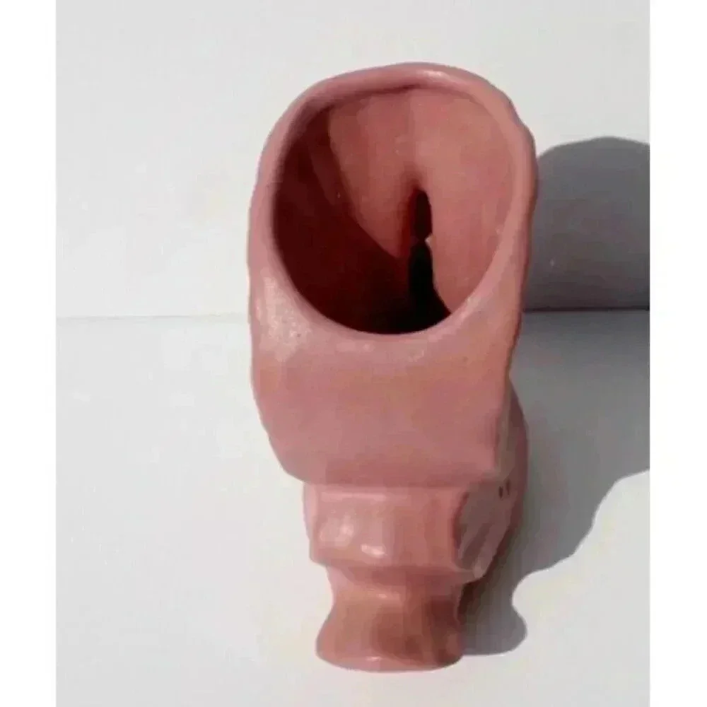 Vtg 1950's Rosemeade Dakota Pottery Pink Swan Planter Pot Country Farmhouse